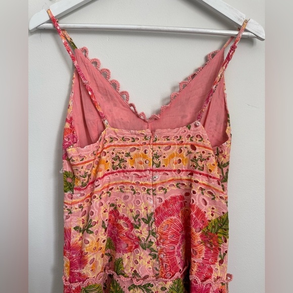 Farm Rio Blooming Floral Embroidered Handkerchief Midi Dress size small - Picture 8 of 14